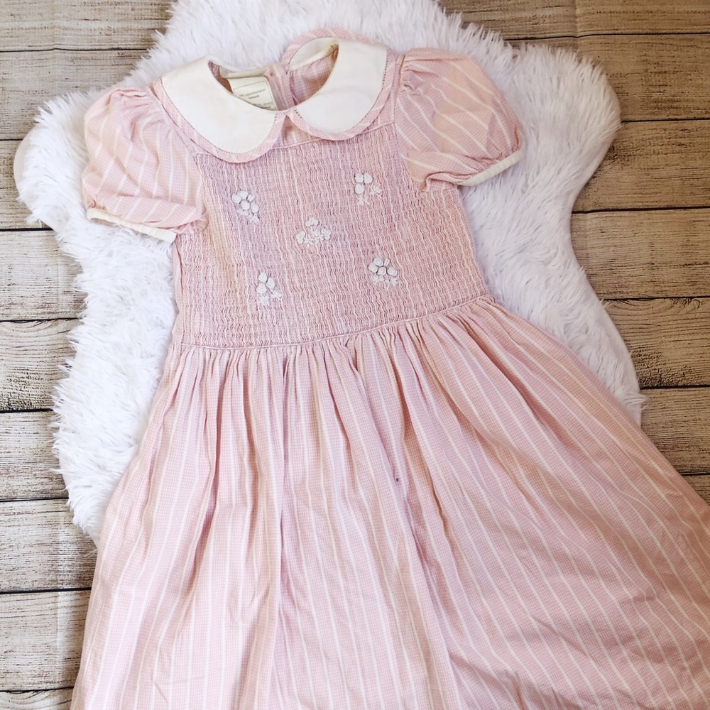 Laura Ashley Smocked Pink Dress 7